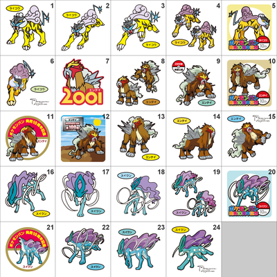 243, 244, 245 raikou, entei, suicune pan stickers pokemon - Thumbnail 5