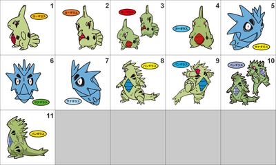 246, 247, 248 Larvitar, Pupitar, Tyranitar Pan Stickers Pokemon