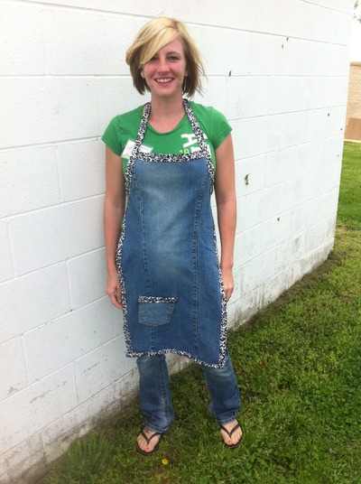 Upcycled jean apron