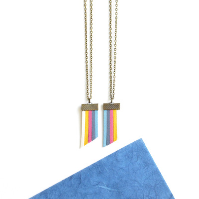 Prism rainbow fringe necklace - vegan fashion
