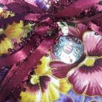 Lavender/Flaxseed Eye Pillow in Pansys - Thumbnail 2