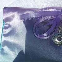 Lavender Flaxseed Eye Pillow in pale purple and turquoise - Thumbnail 2