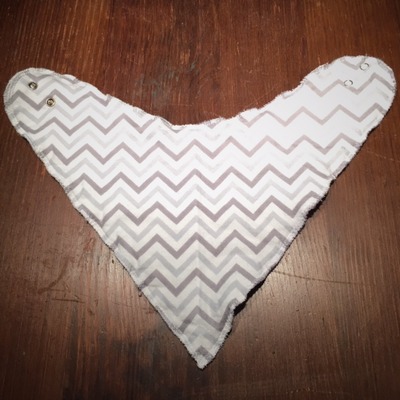 Grey chevron bandana bib