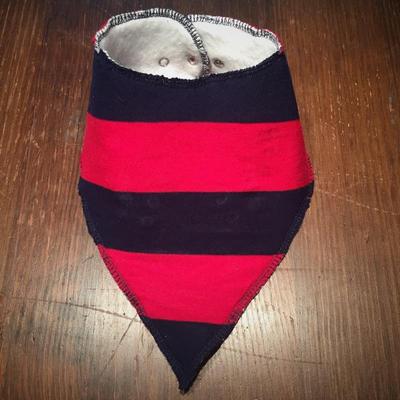Red and blue bandana bib