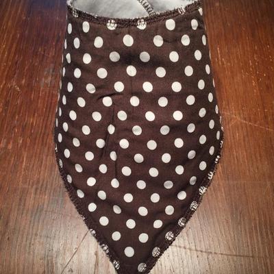 Brown polka dot bandana bib