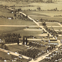 Jacksonville, Oregon in 1883 - Bird's Eye View Map, Aerial Map, Panorama, Vintage map, Antique map, Reproduction, Giclée, Fine Art, Wall Art - Thumbnail 2