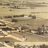 Jacksonville, Oregon in 1883 - Bird's Eye View Map, Aerial Map, Panorama, Vintage map, Antique map, Reproduction, Giclée, Fine Art, Wall Art - Thumbnail 1