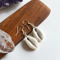Cowrie Shell Earrings, Small Shell Earrings, Cowrie Shells, Beach Earrings - Thumbnail 3