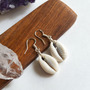 Cowrie Shell Earrings, Small Shell Earrings, Cowrie Shells, Beach Earrings-3