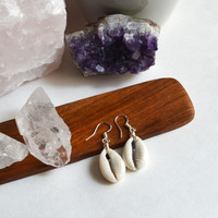 Cowrie Shell Earrings, Small Shell Earrings, Cowrie Shells, Beach Earrings - Thumbnail 2