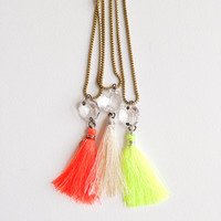 Tassel Necklace with Vintage Chandelier Crystal - Thumbnail 4