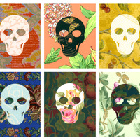 Day of the Dead Floral Print - Sugar Skull - Thumbnail 1