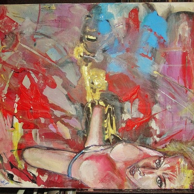 Piety anxiety, painting by ryan lowrie