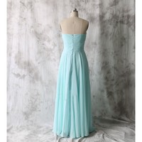 long bridesmaid dresses, tiffany blue bridesmaid dresses, strapless bridesmaid dresses, bridesmaid dresses 2018, chiffon bridesmaid dresses, BD14506 - Thumbnail 1