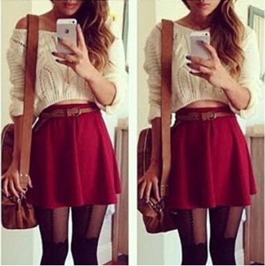 Lovely Mini Skirt For Autumn Or Winter Nice Skirt  20701