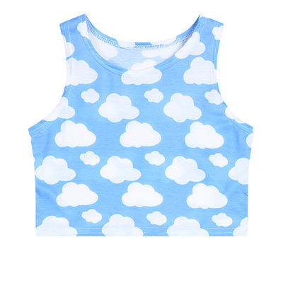 Free shipping-clouds crop top
