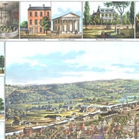 Harrisburg, Pennsylvania in 1855 - Bird's Eye View, Map, Aerial, Panorama, Vintage, Antique, Fine Art, Wall Art, History - Thumbnail 4