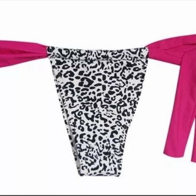 Animal print side tie brazilian bottom