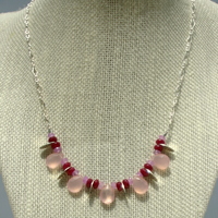 Pink Chalecedony Statement Necklace - Thumbnail 1