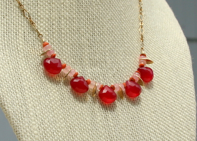 Red Chalecedony Statement Necklace