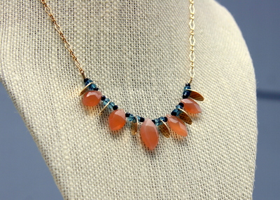 Orange Moonstone Statement Necklace