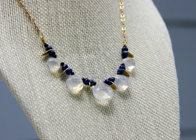 Midnight Moonstone Statement Necklace