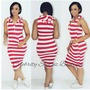 Striped Hooded Maxi - Thumbnail 1