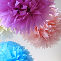 10 Paper Poms | Wedding | Nursery | Baby Shower | Nursery - Thumbnail 1