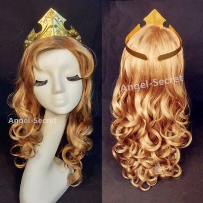 Wg55 sleeping beauty wig aurora princess cosplay women dark blonde