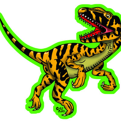  colby phillips v-raptor full color shaped vinyl sticker - Thumbnail 4