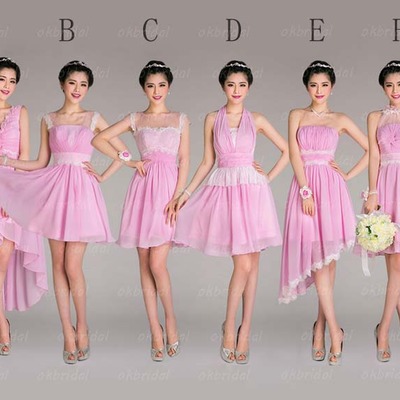 Junior bridesmaid dress, lace bridesmaid dresses, short bridesmaid dress, pink bridesmaid dresses, beautiful bridesmaid dress, pd15481 - Thumbnail 5
