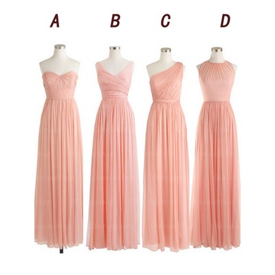 Long bridesmaid dresses, mismatched bridesmaid dress, cheap bridesmaid dress, chiffon bridesmaid dress, pink bridesmaid dress, bd145301