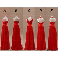 red bridesmaid dresses, mismatched bridesmaid dresses, long bridesmaid dresses, chiffon bridesmaid dress, perfect bridesmaid dresses, BD14532 - Thumbnail 1
