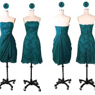 Lace bridesmaid dress, short bridesmaid dress, teal bridesmaid dress, cheap bridesmaid dress, mismatched bridesmaid dresses, bd14533