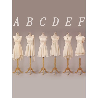 short bridesmaid dresses, champagne bridesmaid dresses, mismatched bridesmaid dresses, cheap bridesmaid dresses, chiffon bridesmaid dresses, BD14534
