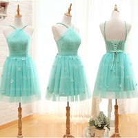 mint bridesmaid dresses, lace bridesmaid dresses, short bridesmaid dresses, mismatched bridesmaid dress, junior bridesmaid dresses, BD14536 - Thumbnail 1
