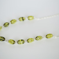 Green Glass Bead Necklace - Thumbnail 1