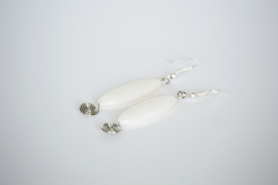 Shell and Wire Swirl Earrings