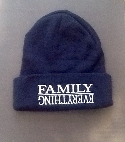 Family Over Everything Beanie- Navy Blue