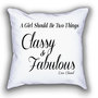 A Girl Should Be Two Things Classy & Fabulous Coco Chanel Decorative Throw Pillow-1