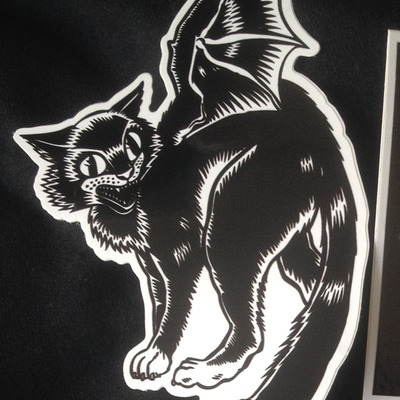 Bat cat sticker