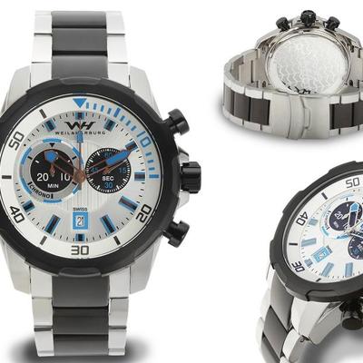 Weil & harburg byron chronograph swiss movement mens watch new in deluxe case