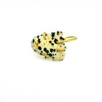 Dalmatian Jasper Brass Ring Size 8.5 - Thumbnail 2