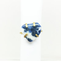 Sodalite Brass Hand Forged Ring size 7 - Thumbnail 2