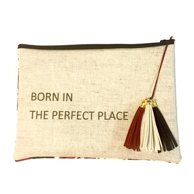 Perfect place zip top clutch