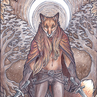 Nouveau Fox 5 x 7 matted print - Thumbnail 1