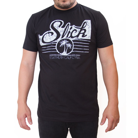 Slick Script - Black Crew Neck