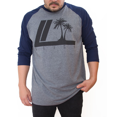 Slick raglan - heather grey / navy