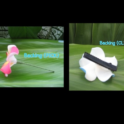"baby plumeria" - foam hair clips/picks - your choice of 5!