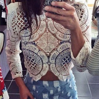 Sexy Lace Long-Sleeved Shirt  33121 - Thumbnail 1